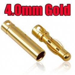 TPD04 Gold Bullet Connector Plug 4 mm (par)